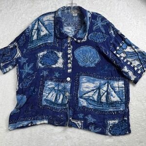 BOP Men's Button Up Short Sleeve‎ Shirt 2X